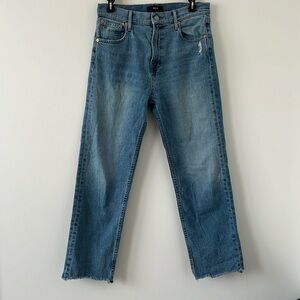 ABLE the straight leg jeans frayed raw hem